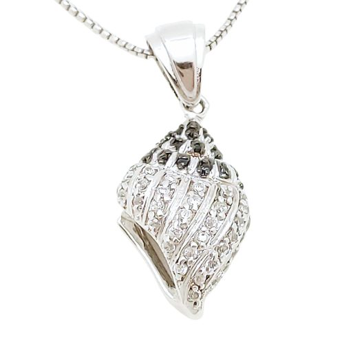 Sea snail silver pendant
