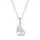 Silver sailboat pendant with zirconia stones