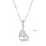 Silver sailboat pendant with zirconia stones