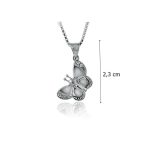 Silver butterfly pendant with zirconia stones