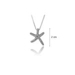 Silver starfish pendant with zirconia