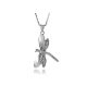 Silver dragonfly pendant with zirconia