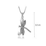Silver dragonfly pendant with zirconia