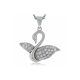 Silver swan pendant with zirconia