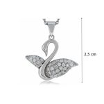 Silver swan pendant with zirconia