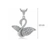 Silver swan pendant with zirconia