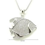 Silver pendant with sparkling zirconia stones 