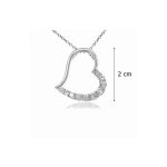 Silver heart pendant with zirconia stones