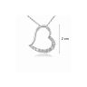 Silver heart pendant with zirconia stones