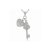 Key and heart silver pendant with zirconia