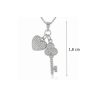 Key and heart silver pendant with zirconia