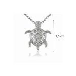 Silver turtle pendant with zirconia