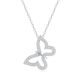 Silver butterfly pendant with zirconia