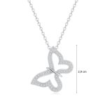 Silver butterfly pendant with zirconia