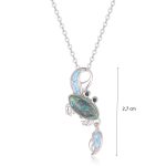 Silver pendant with colorful crabs