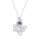 Silver pendant with blue octopus