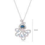 Silver pendant with blue octopus