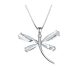 Silver dragonfly pendant with large zirconia