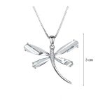 Silver dragonfly pendant with large zirconia