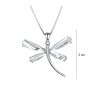 Silver dragonfly pendant with large zirconia
