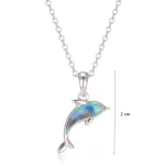 Ezüst delfin medál kék zománc