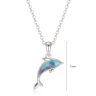 Silver dolphin pendant with blue enamel
