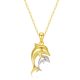 Gold-plated silver dolphin pendant pair