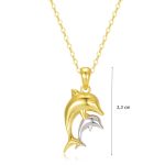 Gold-plated silver dolphin pendant pair