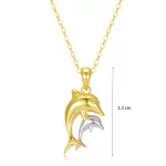 Aranyozott ezüst medál páros delfin
