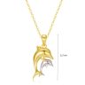 Gold-plated silver dolphin pendant pair