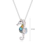 Silver pendant with seahorse enamel
