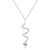 Silver snake pendant with zirconia