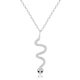Silver snake pendant with zirconia