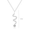 Silver snake pendant with zirconia