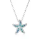 Silver pendant with blue starfish