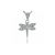 Silver dragonfly pendant with zirconia stones