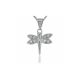 Silver dragonfly pendant with zirconia stones