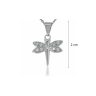Silver dragonfly pendant with zirconia stones