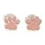Silver paw earrings with pink enamel