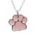 Silver paw necklace with pink enamel