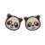 Silver panda earrings for children