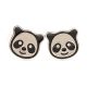 Silver panda earrings for children