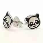 Ezüst panda fülbevaló gyerekeknek