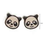 Silver panda earrings for children