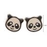 Silver panda earrings for children