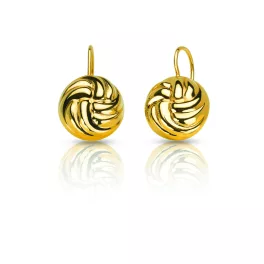 Gold braided round earrings with latch back closure
