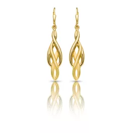 Gold drop / dangle earrings with golden braid