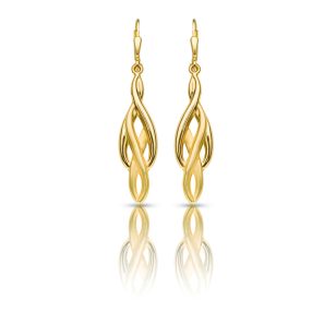 Gold drop / dangle earrings with golden braid