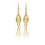 Gold drop / dangle earrings with golden braid