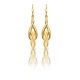Gold drop / dangle earrings with golden braid